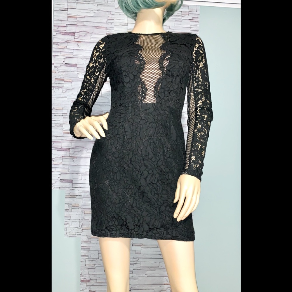 TOBI• Black Mesh Lace Dress / size (S)